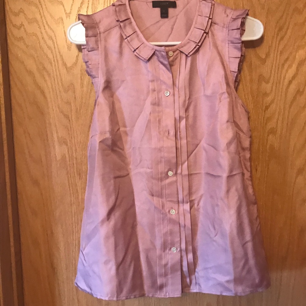 JCrew silk top, rose/pink, size 2